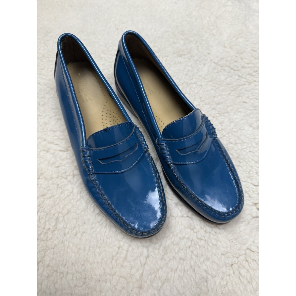 G.H. Bass Weejuns Blue Patent Leather Penny Loafers Women's 5 Classic Slip On